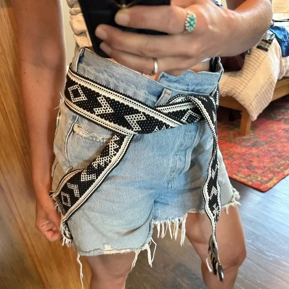 Free People Wrap Tie Belt Bands of LA hand Woven, One Size - Picture 4 of 5